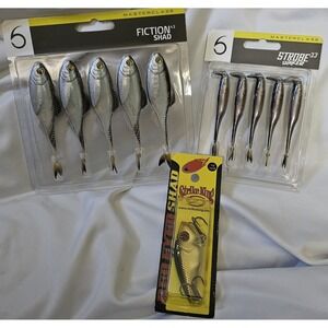 New Fishing Strike King Red Eyed Shad, Masterclass Fiction Shad & Strobe Shaker